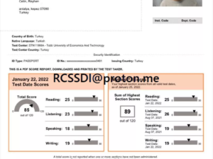 Buy TOEFL Certificate Online Without Exam